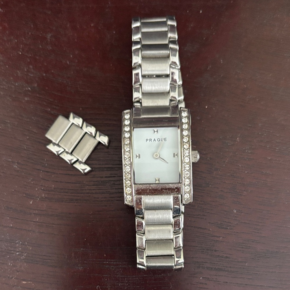 Silver Women's Watch with Crystal Accents